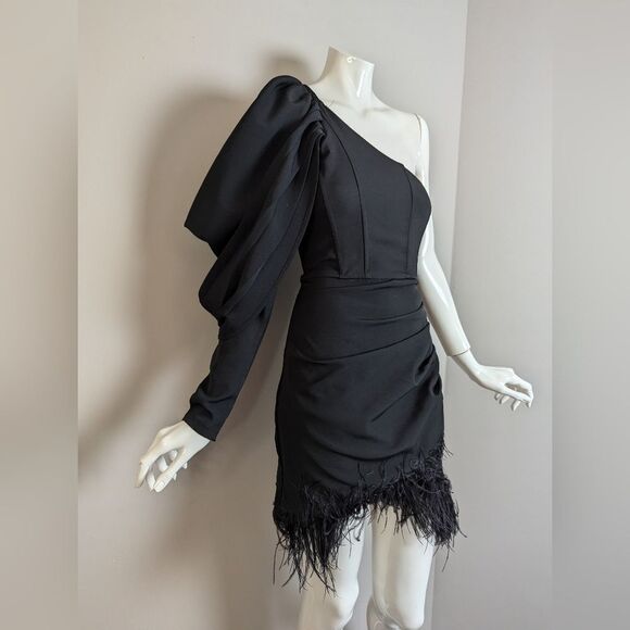 Club L London Black One-Shoulder Mini Dress - Picture 5 of 13